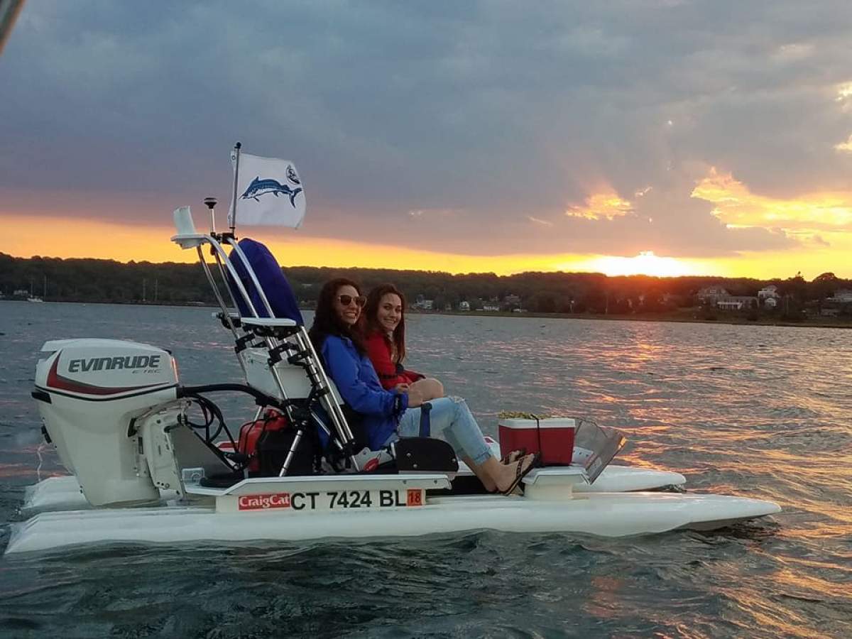 two people in a boat